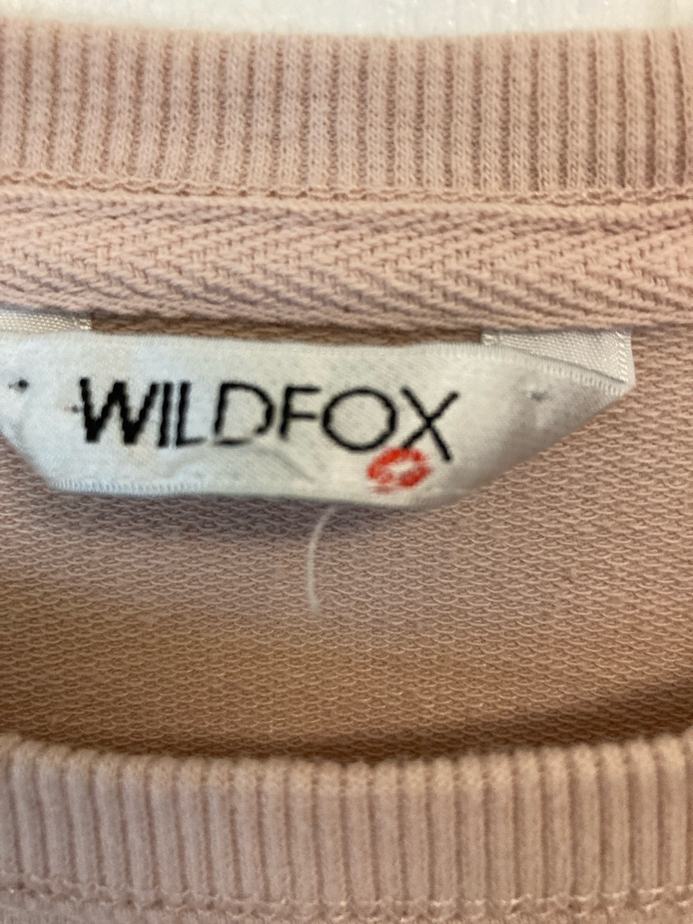 Wildfox blush pink oversized crewneck fuchsia script “But first cocktails” - Picture 2 of 7